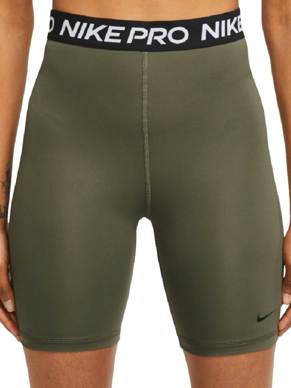 Olive Green Nike Pro 365 High-Rise 7 Inch Women's Shorts - Size Small
